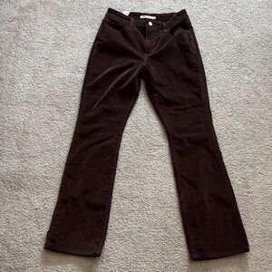 Levi 721 High Rise Bootcut Brown Corduroy Pants size 28
